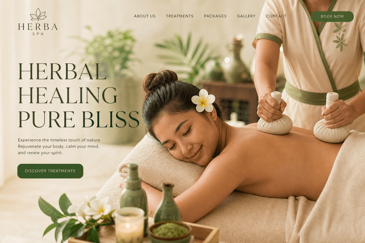 Liệu trình massage thảo mộc tại Herba Spa